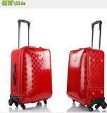 正品特价红色拉杆箱结婚用行李箱女士旅行箱喜庆密码箱优质皮箱