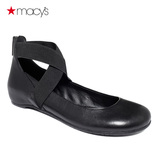 Macy's女黑色芭蕾舞鞋圆头浅口单鞋平底鞋Kenneth Cole261803109
