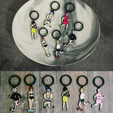 包邮 YiZi运动系列 金属钥匙扣 哑光黑色合金钥匙圈 创意个性礼物