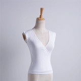 欧美国AA风 BM夏季个性女深V领性感无袖修身背心 前交叉镂空T恤衫