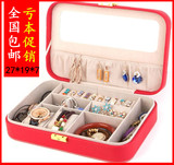欧式韩国公主皮革带锁首饰盒手饰品收纳箱木质珠宝盒生日礼物