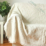 菱格 田园纯棉白线毯子 森女系沙发毯床单毯 春秋针织盖毯钢琴布