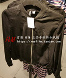 H&M 专柜正品代购 6月 女装透气缎质飞行员夹克外套 0389594