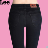 2016新款lee女士牛仔九分裤正品牌代购黑色修身提臀弹力女裤子