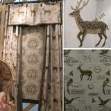麋鹿 经典美式欧式古典风格 高档色织提花小鹿定制客厅卧室窗帘