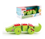 韩国代购正品 FISHER-PRICE/费雪儿童宝宝 鳄鱼木质汽车 益智玩具