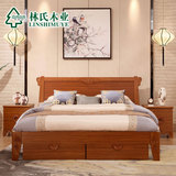 【秒杀】林氏木业新中式床1.5米抽屉床收纳储物床双人床BY1A