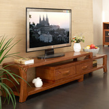 中式全实木电视柜 单双边伸缩木质地柜 现代客厅抽屉拉伸储物柜A3