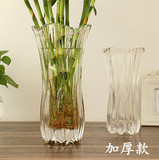 加厚透明大号玻璃花瓶富贵竹插花器简约居家装饰品客厅工艺品摆件