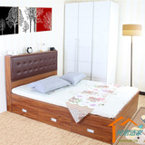 简约现代抽屉床床架简欧床单人双人床1.8米1.5米箱体储物床包邮