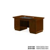 雨贤办公家具贴木皮电脑桌实木办公桌红胡桃上海现货特价A16115H