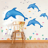卫生间海豚墙贴纸瓷砖贴防水贴纸 客厅电视背景卧室墙面墙壁贴画