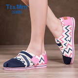 Tt&Mm/汤姆斯2016春季韩版平底帆布鞋女魔术贴低帮学生女鞋休闲鞋