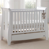 新款出口婴儿床实木带滚轮松木多功能可变沙发可调节欧式bb床白色