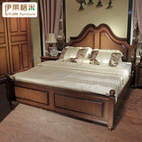 美式家具全实木床美式乡村实木双人床1.8米床高箱床松木板排骨架