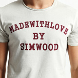 Simwood2016夏季修身男士圆领短袖t恤欧美复古做旧纯棉打底体恤衫