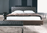 婚床双人床黑色皮床 1.8米1.5米个性时尚婚床 真皮床上海定制