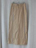 2016欧洲站外贸原单欧版高品质莱卡棉卡其色超长筒裙半裙长裙孤版