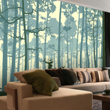3D北欧大型壁画 墙纸壁纸 电视背景墙 田园客厅卧室墙画森林鹿林