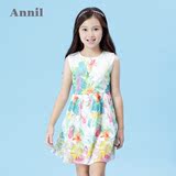 安奈儿女童装 夏季新款纯棉背心无袖连衣裙子AG523333 特价