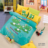 儿童床上用品四件套1.5米床全棉卡通双人亲子动物被单纯棉被套床