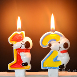 小狗数字蜡烛创意生日蜡烛儿童生日蛋糕装饰百天周岁蜡烛手工彩绘
