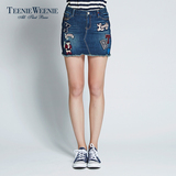 Teenie Weenie小熊专柜正品秋冬新品女装牛仔半身裙TTWJ54C91A