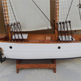 白木质帆船模型时尚生日礼物 家居摆件送人礼品一帆风顺欧式蓝