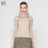 HPLY(荷比俪)新款气质女圆领长袖羊毛针织修身收腰包臀短裙连衣裙