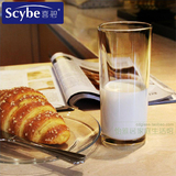 耐热玻璃水杯套装 加厚底家用餐厅透明直身杯 牛奶杯白酒杯果汁杯