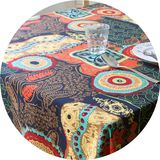 地中海棉麻桌布布艺东南亚异域民族风亚麻方餐桌布茶几布台布盖布