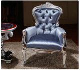 新古典餐椅实木沙发椅欧式后现代洽谈单人椅子餐椅休闲沙发椅