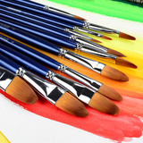 千彩乐水彩画笔 水粉油画专用毛笔 丙烯颜料画笔套装包邮