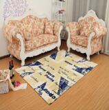 全场欧美干洗包邮英伦时尚黄色米字旗客厅茶几毯现代床边地毯