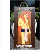 泰国原产 东南亚进口家居装饰品实木彩绘木板画 欢迎光临挂牌