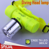 潜水头戴灯50米防水头灯 强光T6灯珠材质塑料使用1节18650充电池,