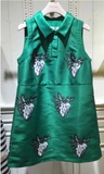 代购 曼娅奴专柜正品2015年夏款 深绿连衣裙MF2DE359 -1098元
