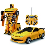 佳奇正品一键变形金刚机器人黄蜂战神遥控汽车儿童男孩玩具TT661