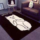 潮牌欧美竖中指鄙视猫地毯黑白长方形个性创意拍照地毯门垫玄关垫