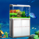 鱼缸水族箱大中型生态鱼缸 创意LED造景鱼缸桌面带底柜鱼缸