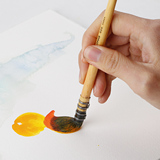 韩国HHwahong华虹水彩笔纯松鼠毛水彩笔500 拖把圆头水彩画笔