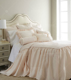 美式乡村绒布方床 欧式法式布艺双人床1.5米1.8米软包时尚简约床