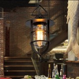 美式工业风loft工程吊灯小铁笼吊灯复古酒吧餐厅灯铁艺单头做旧灯