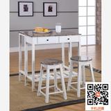 简约现代白色饭桌折叠餐桌椅组合简易实木桌小户型餐桌椅组合包邮