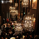 千越loft复古铁艺水晶灯具工业美式乡村商场别墅酒吧餐厅鸟笼吊灯