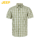 JEEP/吉普专柜正品男装夏款商务休闲短袖衬衣JS13WH121格子衬衫