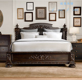 欧式实木双人床纯手工雕花风格简约舒适宜家婚床颜色尺寸可定制
