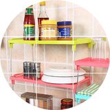 厨房多用可叠加多层置物架 可折叠桌面杂物收纳架加厚塑料储物架