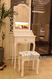 欧式简约卧室梳妆台梳妆镜韩式现代象牙白色小户型迷你化妆桌50CM