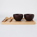 日式餐具套装 创意碗套装家用木质米饭碗木碗